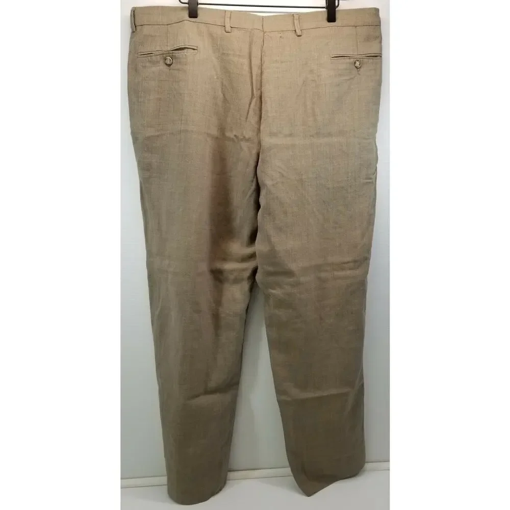 II) Today's Man Fierte Italy Costume Stage Prop Vintage Look Taupe Dress Pants